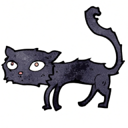 cartoon dark cat