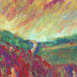 impressionist whimsical landscape