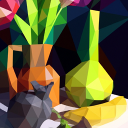 low poly whimsical still life